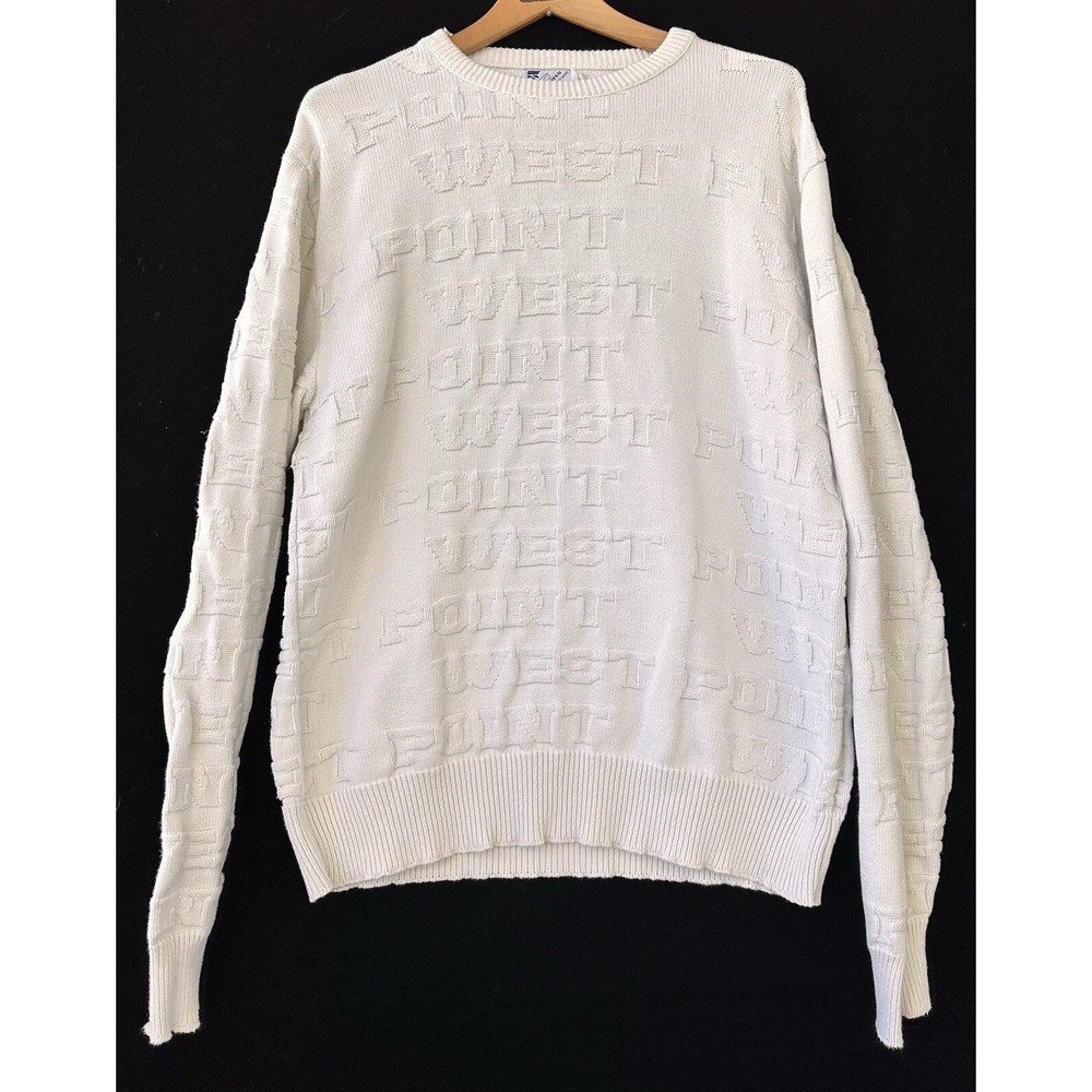 VTG Mailman West Point Sweater Men's Large White Logo Retro